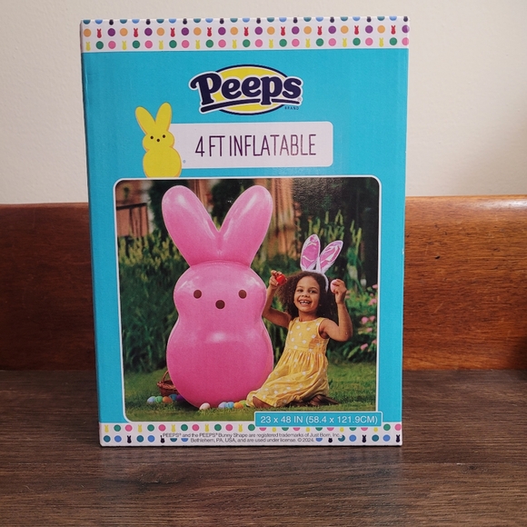Peeps 4Ft Inflatable Pink Bunny - Picture 1 of 4